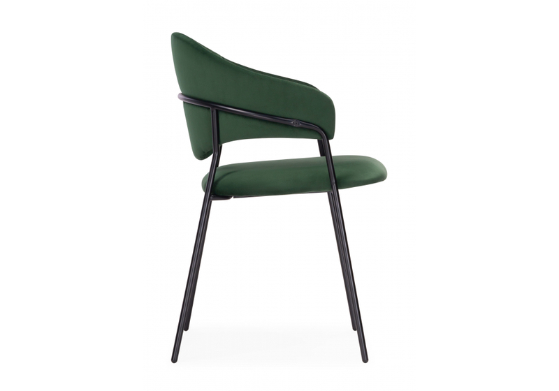 Стул на металлокаркасе, Рансол темно-зеленый / черный глянец