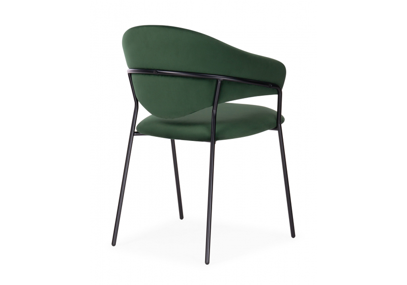 Стул на металлокаркасе, Рансол темно-зеленый / черный глянец