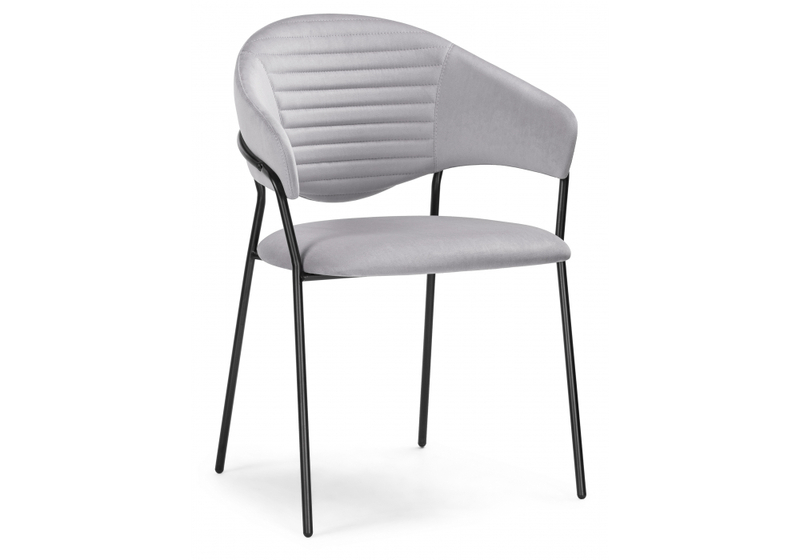 Стул на металлокаркасе, Рансол серый / черный глянец