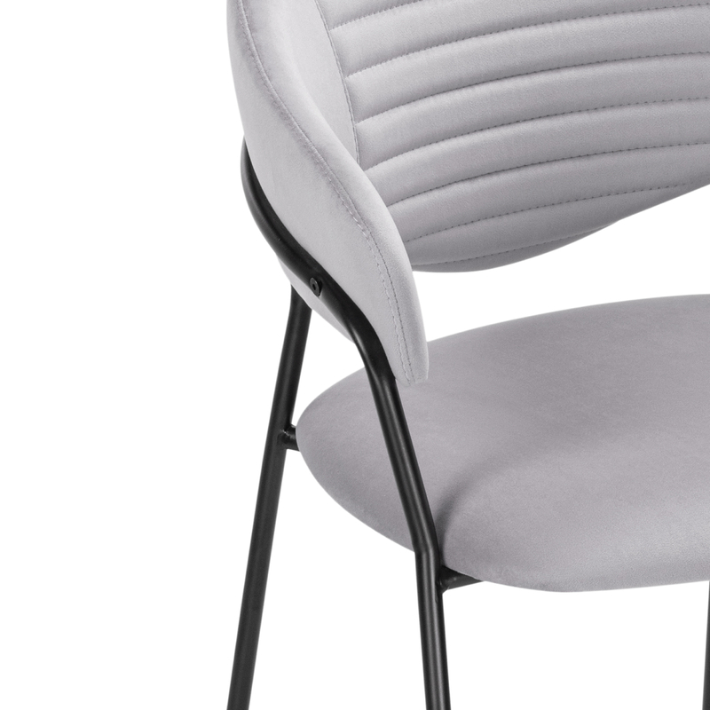 Стул на металлокаркасе, Рансол серый / черный глянец