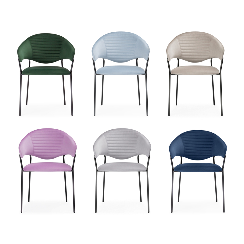 Стул на металлокаркасе, Рансол серый / черный глянец