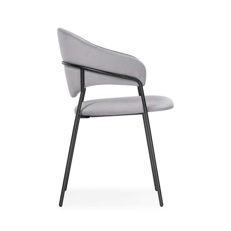 Стул на металлокаркасе, Рансол серый / черный глянец