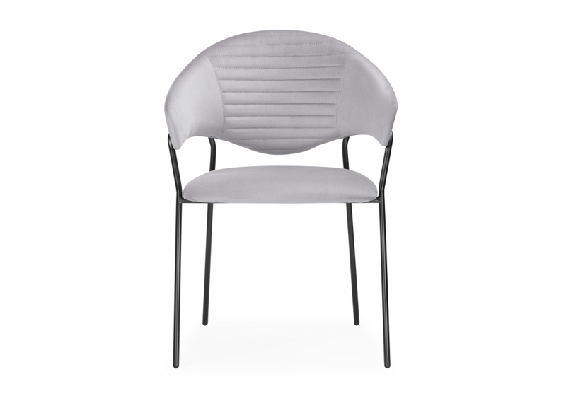Стул на металлокаркасе, Рансол серый / черный глянец