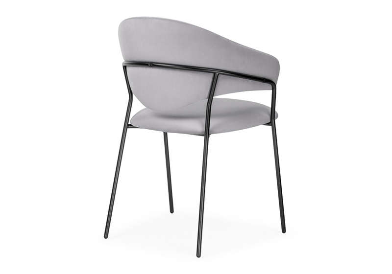 Стул на металлокаркасе, Рансол серый / черный глянец
