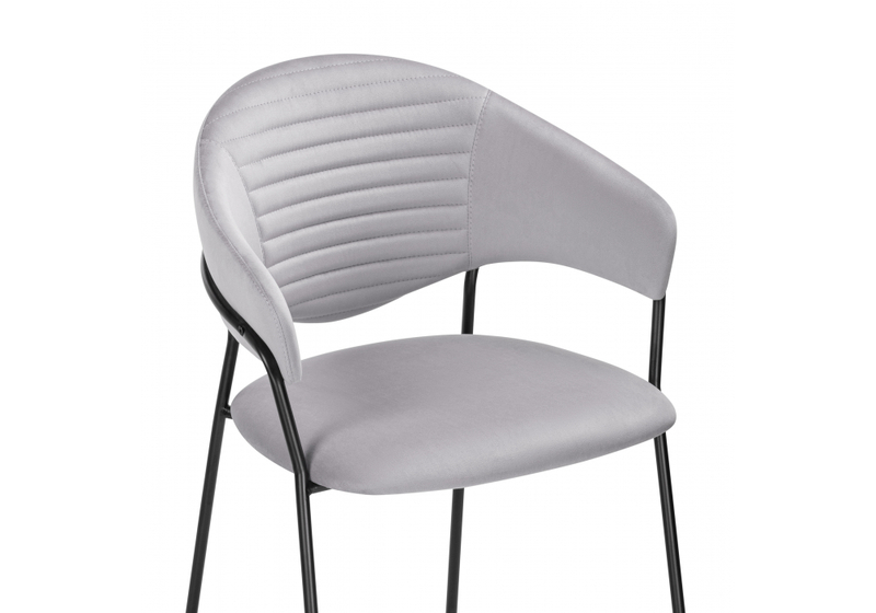 Стул на металлокаркасе, Рансол серый / черный глянец