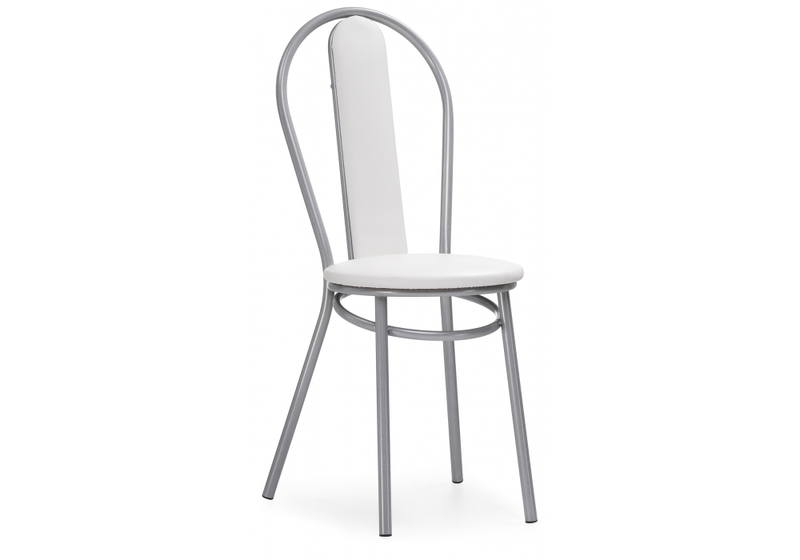 Стул на металлокаркасе, Lamniel косое кольцо белый полимер / светлый мусс