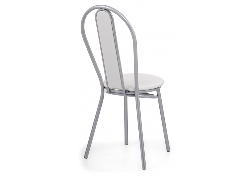 Стул на металлокаркасе, Lamniel косое кольцо белый полимер / светлый мусс