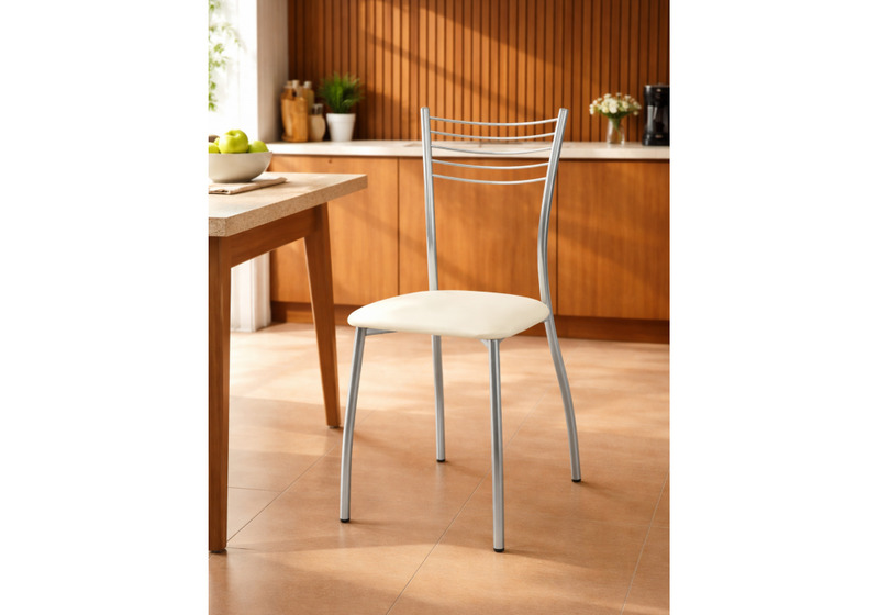 Стул на металлокаркасе, Goki ваниль крап / светлый мусс