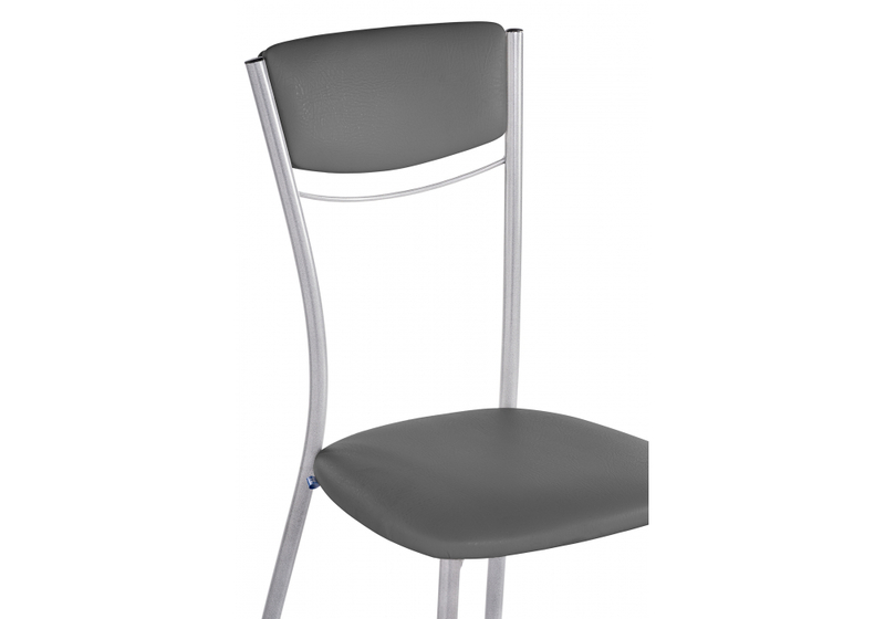 Стул на металлокаркасе, Goki с мягкой спинкой серый полимер / светлый мусс