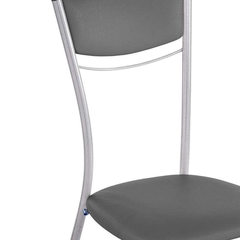 Стул на металлокаркасе, Goki с мягкой спинкой серый полимер / светлый мусс