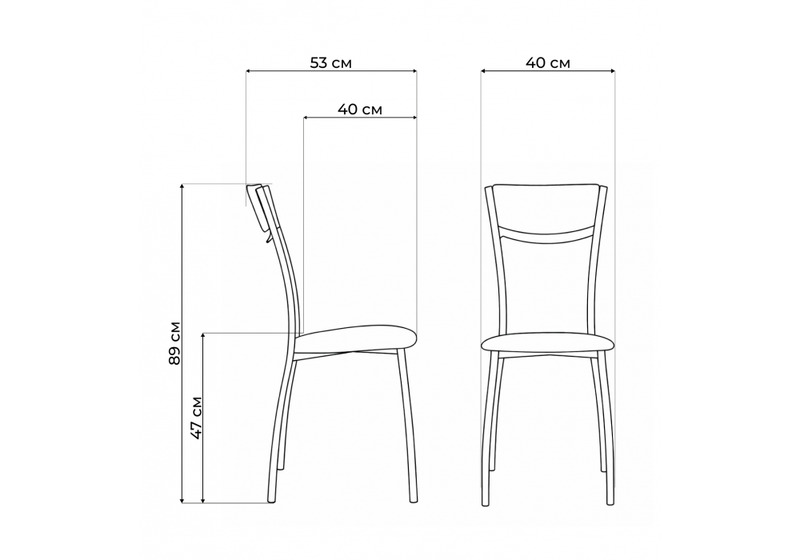Стул на металлокаркасе, Goki с мягкой спинкой серый полимер / светлый мусс