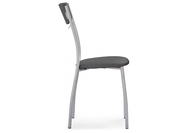 Стул на металлокаркасе, Goki с мягкой спинкой серый полимер / светлый мусс