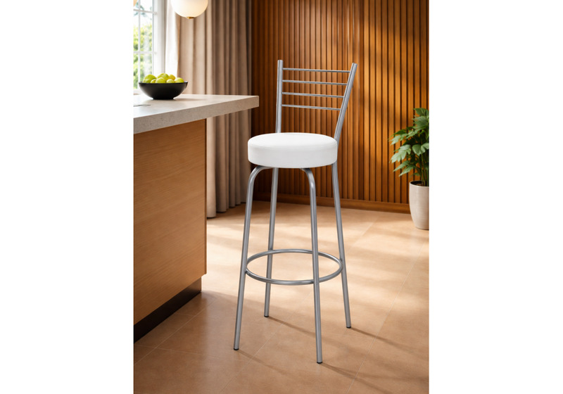 Барный стул, Kuroda белый полимер / светлый мусс