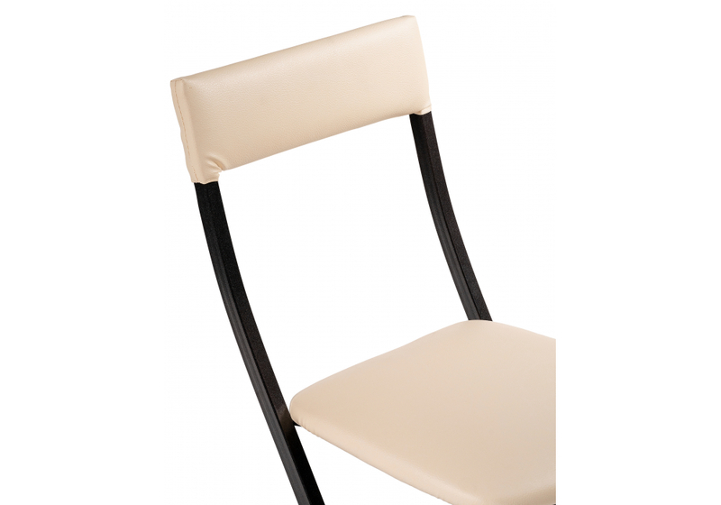 Стул на металлокаркасе, Elevis ваниль крап / темный мусс