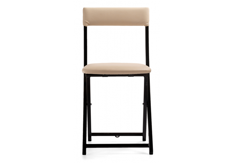 Стул на металлокаркасе, Elevis ваниль крап / темный мусс