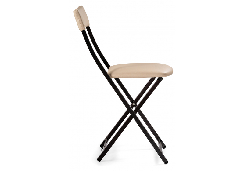 Стул на металлокаркасе, Elevis ваниль крап / темный мусс