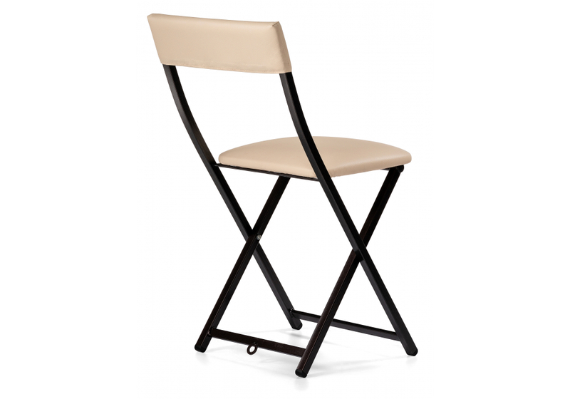 Стул на металлокаркасе, Elevis ваниль крап / темный мусс