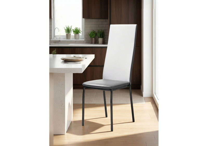 Стул на металлокаркасе, Mirilis белый полимер / серый полимер / темный мусс