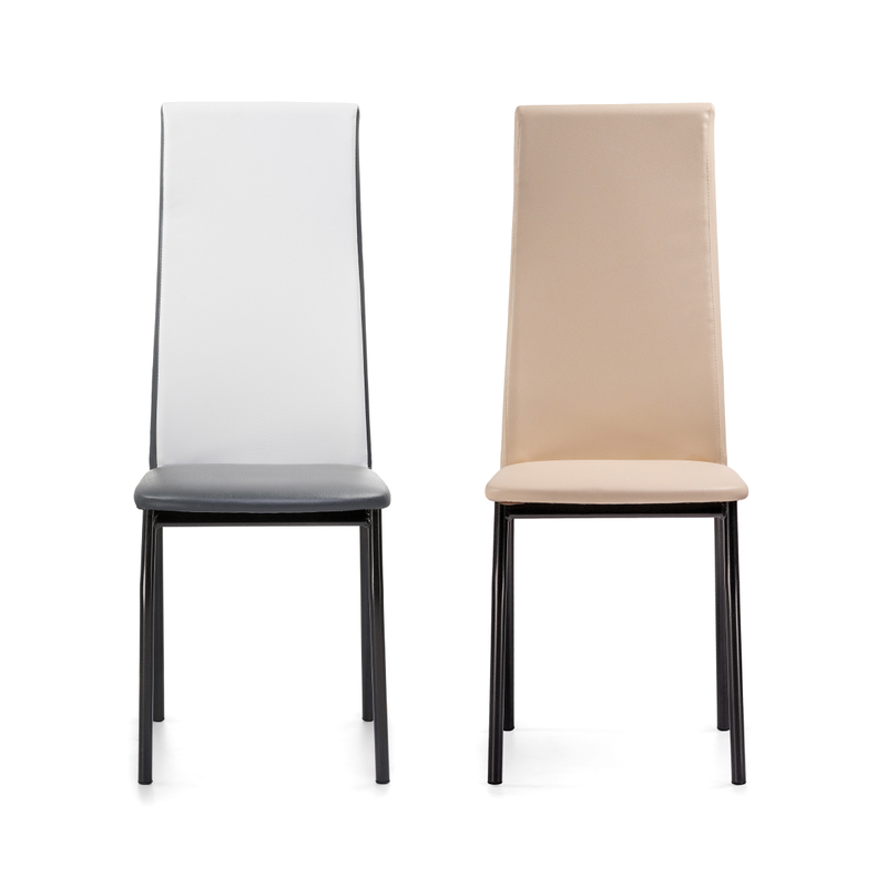 Стул на металлокаркасе, Mirilis белый полимер / серый полимер / темный мусс