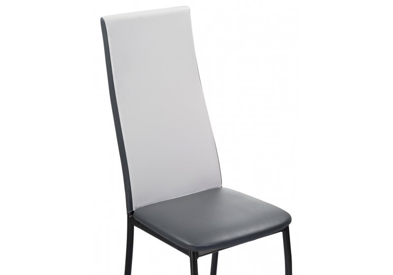 Стул на металлокаркасе, Mirilis белый полимер / серый полимер / темный мусс