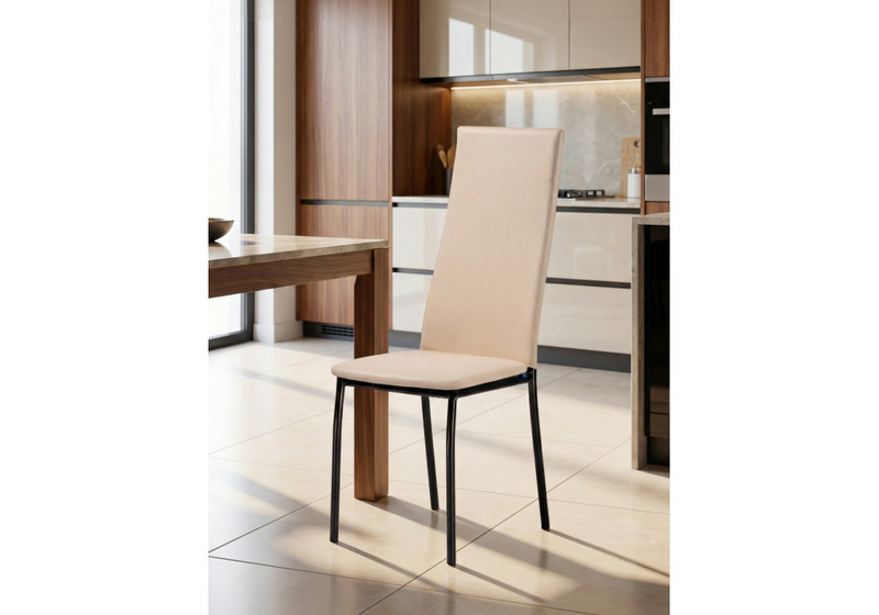 Стул на металлокаркасе, Mirilis ваниль / темный мусс