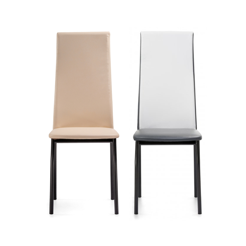 Стул на металлокаркасе, Mirilis ваниль / темный мусс