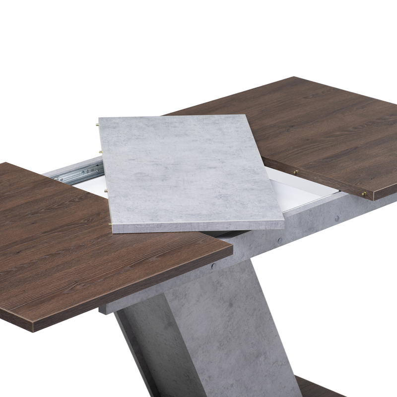 Стол деревянный, Тирион бетон чикаго серый / дуб гладстоун табак