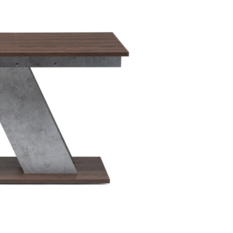 Стол деревянный, Тирион бетон чикаго серый / дуб гладстоун табак