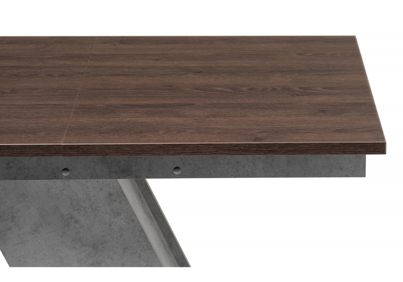 Стол деревянный, Тирион бетон чикаго серый / дуб гладстоун табак