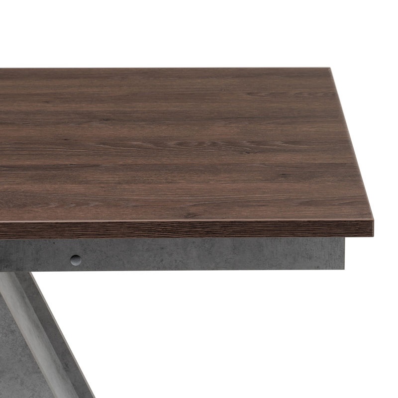 Стол деревянный, Тирион бетон чикаго серый / дуб гладстоун табак