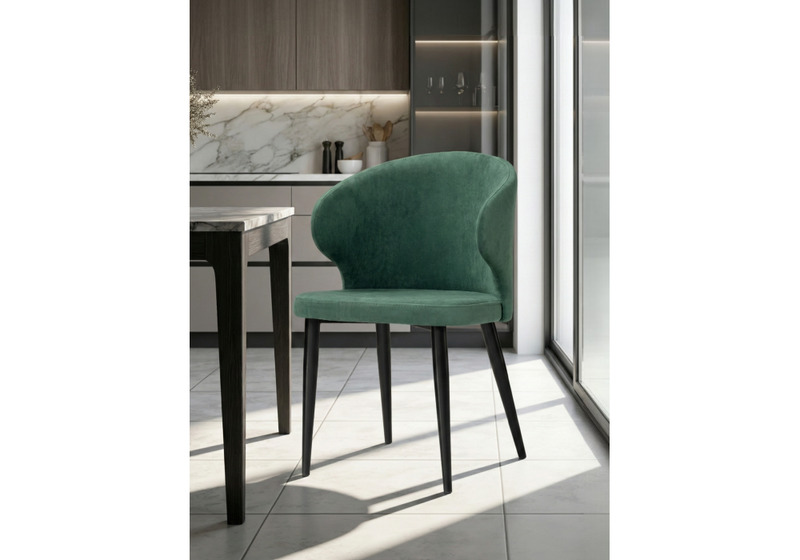 Стул на металлокаркасе, Алсисар катания изумруд / черный