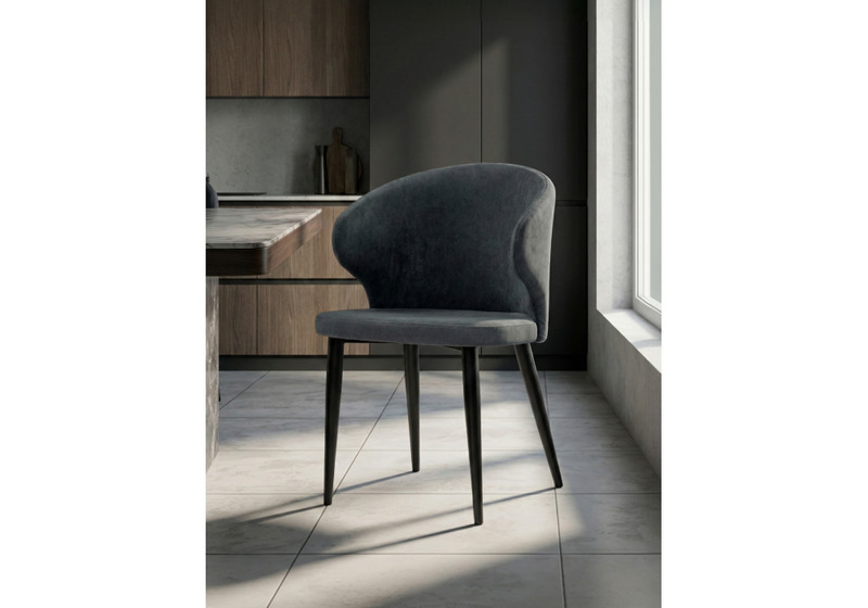 Стул на металлокаркасе, Алсисар катания графит / черный