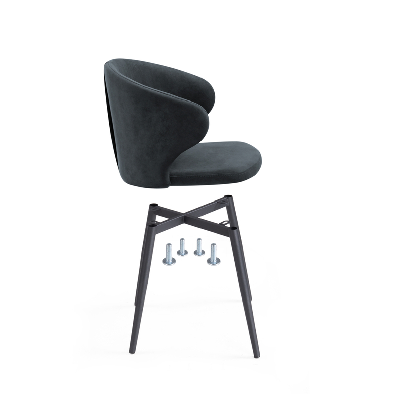 Стул на металлокаркасе, Алсисар катания графит / черный