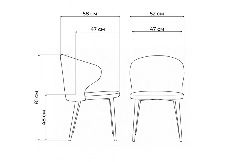 Стул на металлокаркасе, Алсисар катания графит / черный