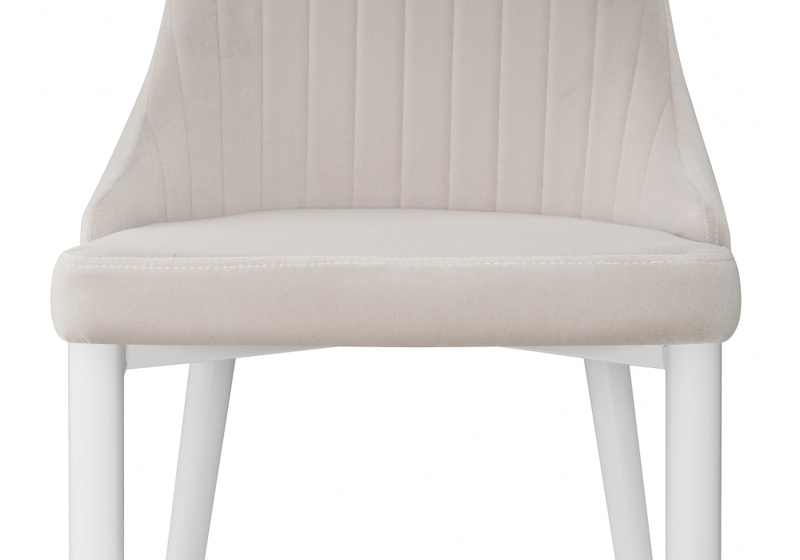 Стул на металлокаркасе, Kora white / beige