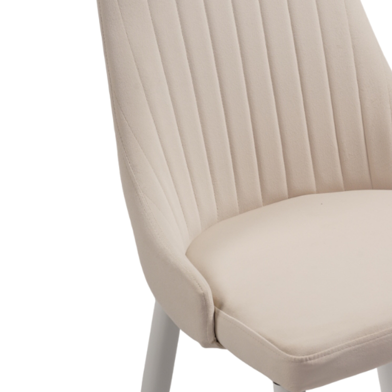 Стул на металлокаркасе, Kora white / beige