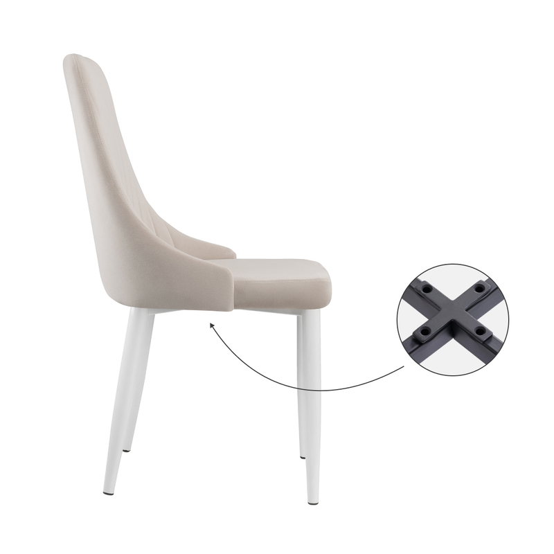 Стул на металлокаркасе, Kora white / beige