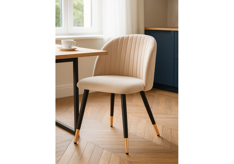 Стул на металлокаркасе, Gabi beige / black / gold
