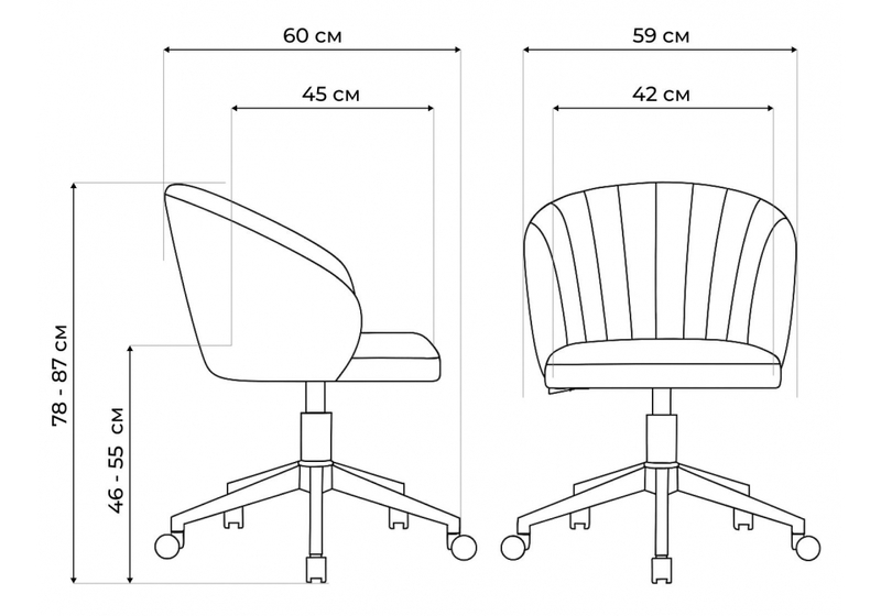 Офисное кресло, Пард графитовый