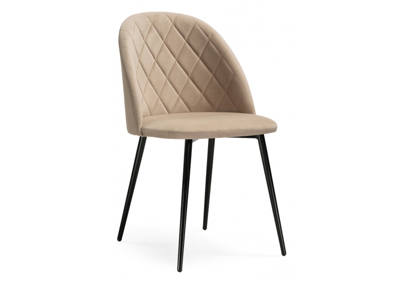 Стул на металлокаркасе, Зест микровелюр 05 / черный глянец