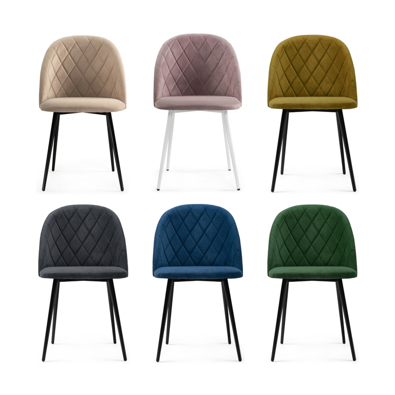 Стул на металлокаркасе, Зест микровелюр 05 / черный глянец