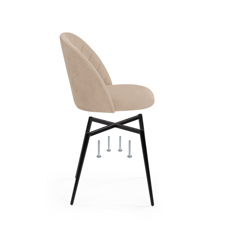 Стул на металлокаркасе, Зест микровелюр 05 / черный глянец