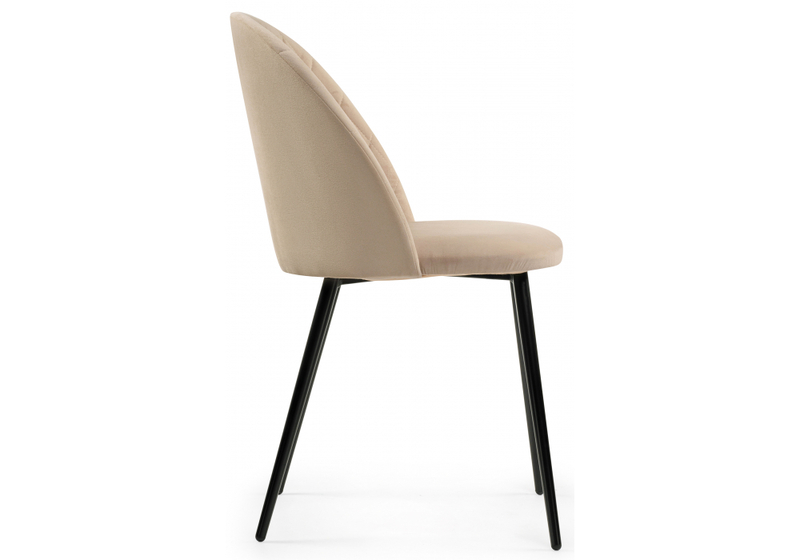 Стул на металлокаркасе, Зест микровелюр 05 / черный глянец