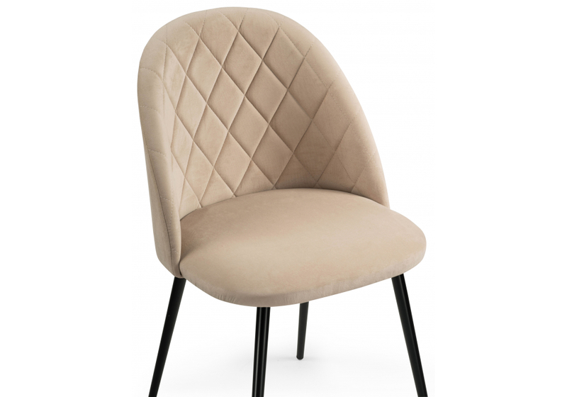 Стул на металлокаркасе, Зест микровелюр 05 / черный глянец