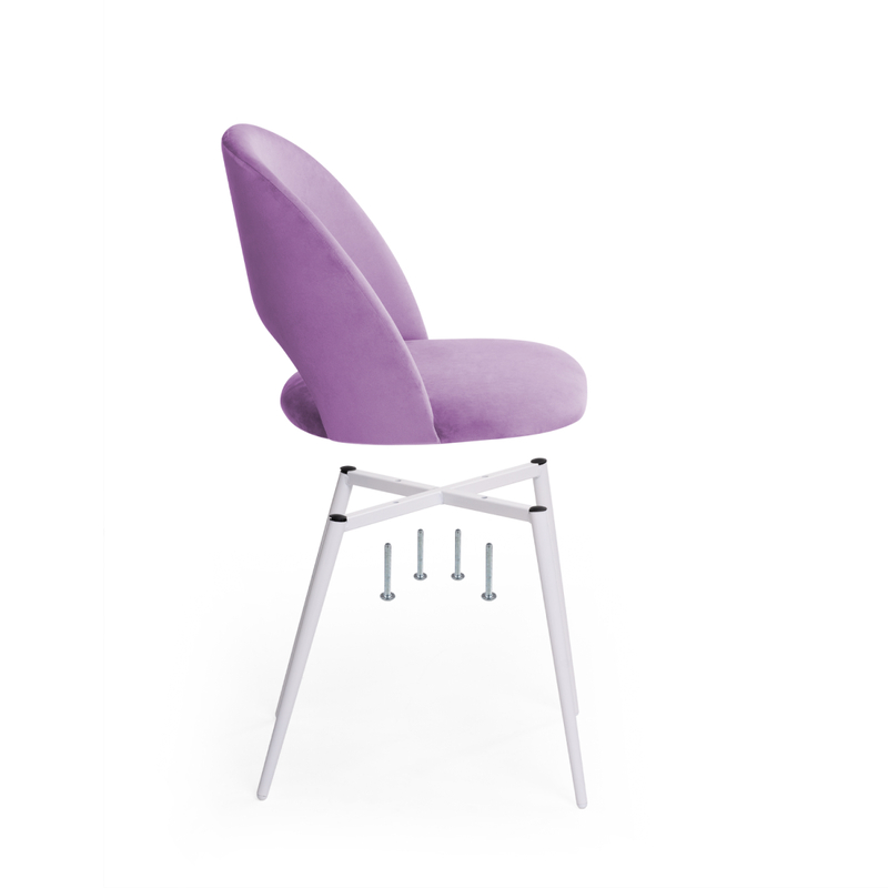 Стул на металлокаркасе, Ирре сиреневый / белый глянец