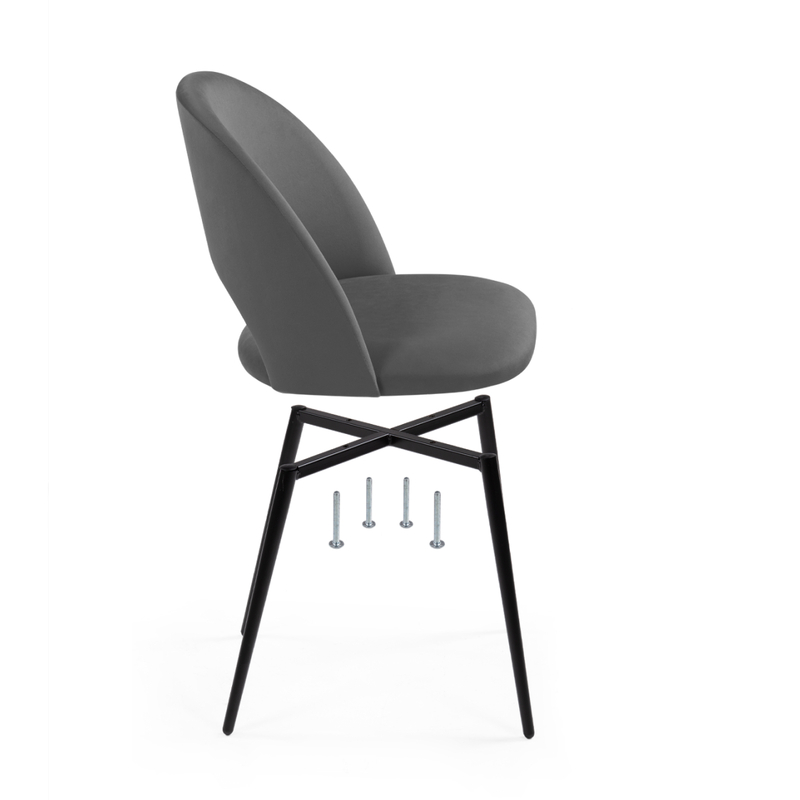 Стул на металлокаркасе, Ирре графитовый / черный глянец