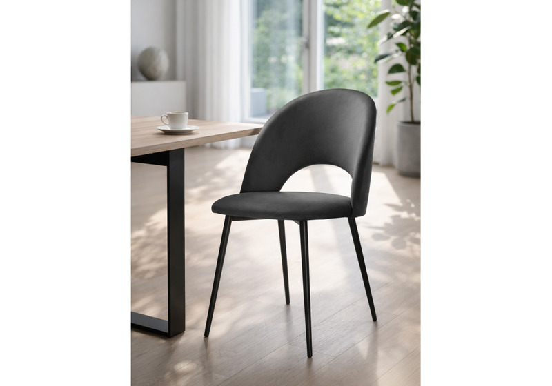 Стул на металлокаркасе, Ирре графитовый / черный глянец