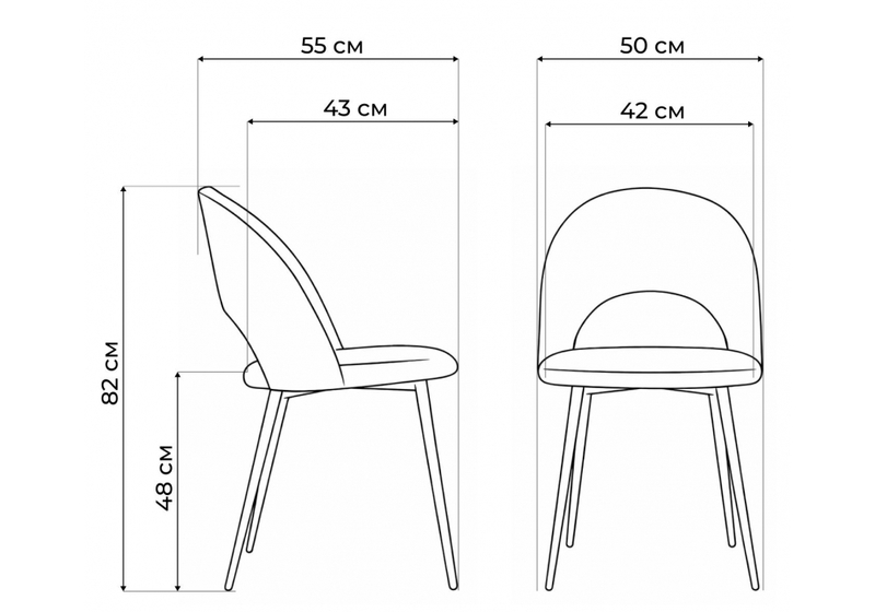 Стул на металлокаркасе, Ирре графитовый / черный глянец
