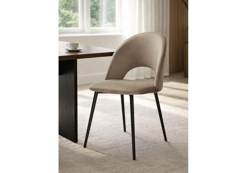 Стул на металлокаркасе, Ирре светло-коричневый / черный глянец