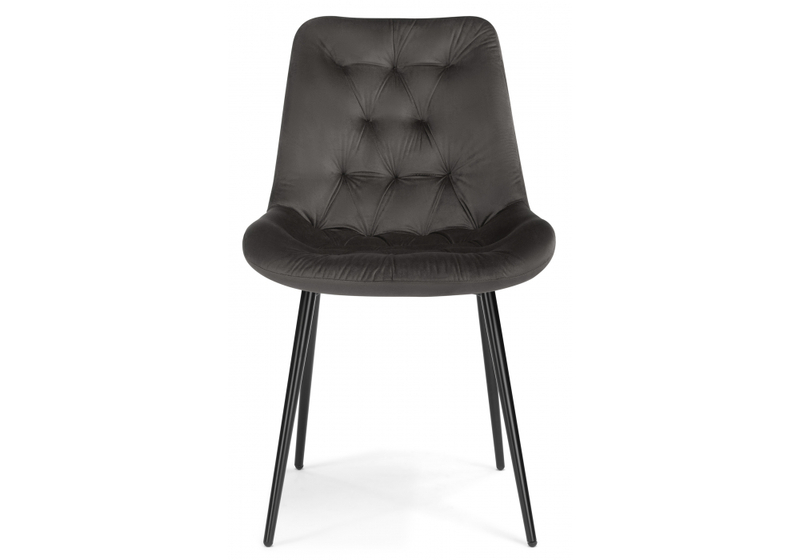 Стул на металлокаркасе, Гояр графитовый / черный глянец